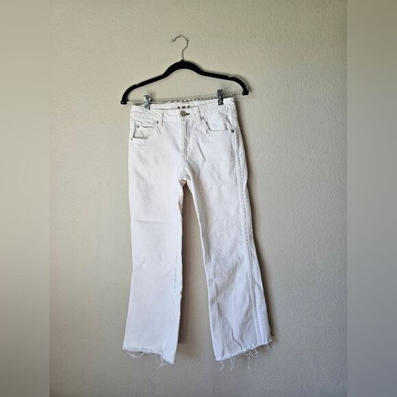AMO White Kick Drop Jeans In Sea Salt Size 26 - Picture 3 of 8